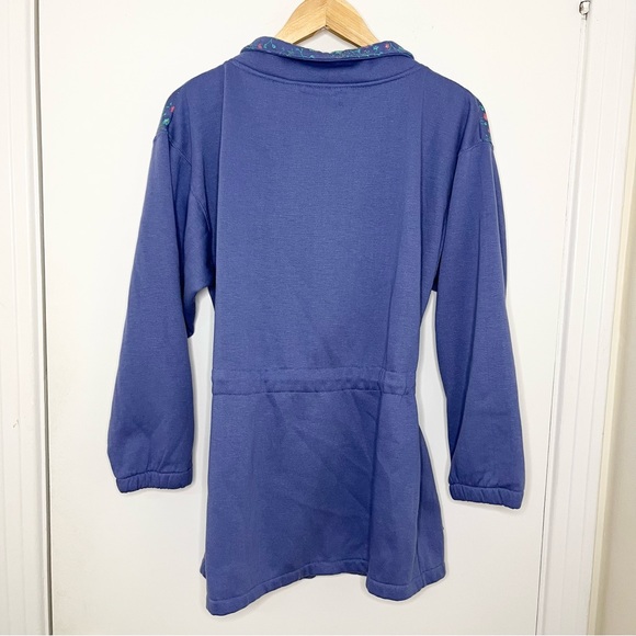 Lilac Vintage Floral Zip Up Cardigan Sweater - Picture 5 of 7